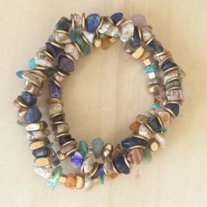 Eclectic Chunky Stretchy Wrap Bracelet – Boho Stackable Jewellery